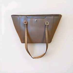 Lauren Ralph Lauren Tote Bag Newbury Halee Tote Bag Light Brown Tan Leather